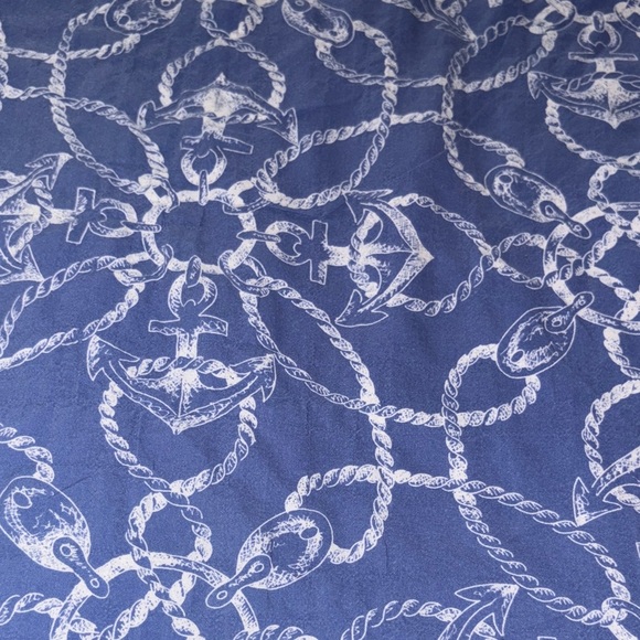 Gently Loved **Rare Print** Nautical Blue Button-Up Shirt by J. Mclaughlin - Picture 6 of 9